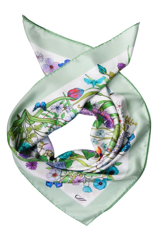 Elizabetta Flora - Hand Rolled Silk Foulard for Women in Mint Cover