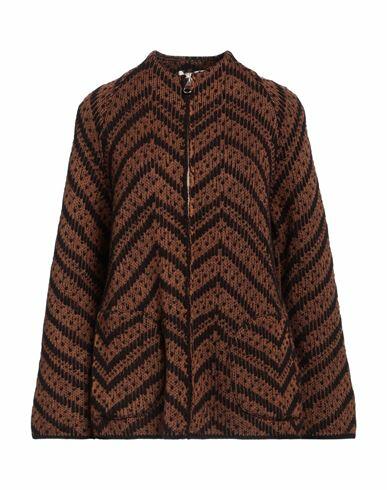 Siyu Woman Cardigan Brown Merino Wool Cover