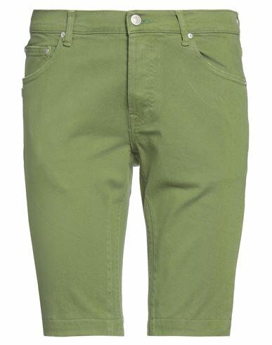 Grey Daniele Alessandrini Man Shorts & Bermuda Shorts Military green Cotton, Elastane Cover