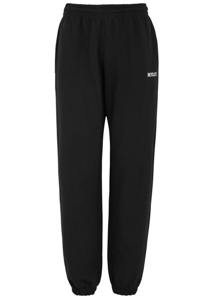 Rotate Sunday Logo-embroidered Cotton Sweatpants - Black Cover