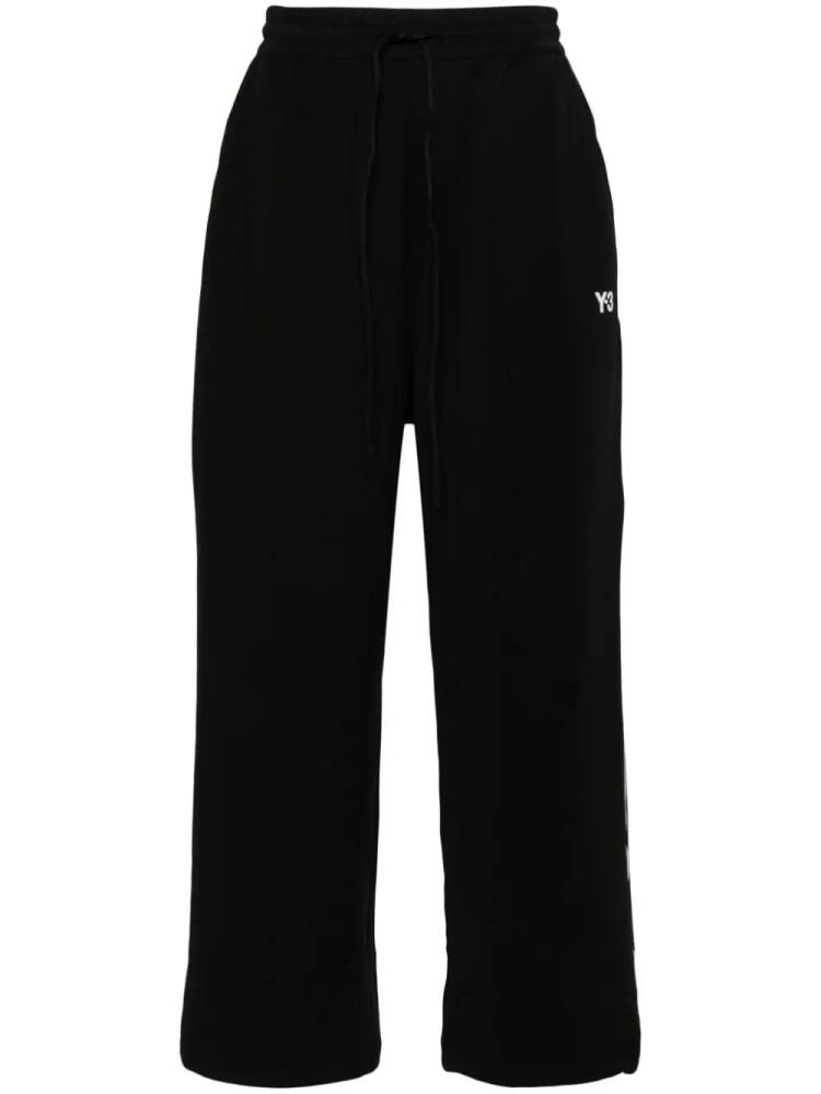 Y-3 logo-print track pants - Black Cover