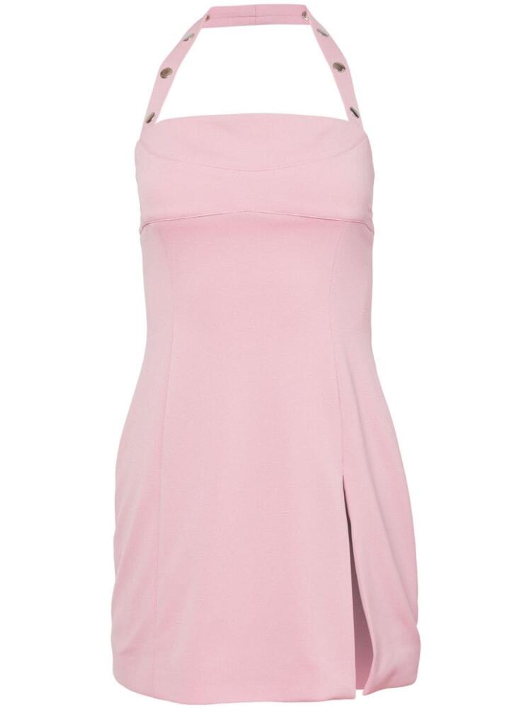 Fleur Du Mal stud halterneck minidress - Pink Cover