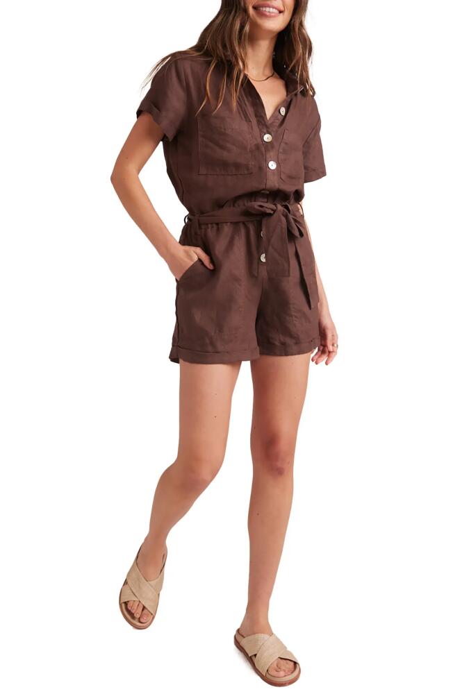 Bella Dahl Short Sleeve Linen Romper in Cocoa Cobana Cover