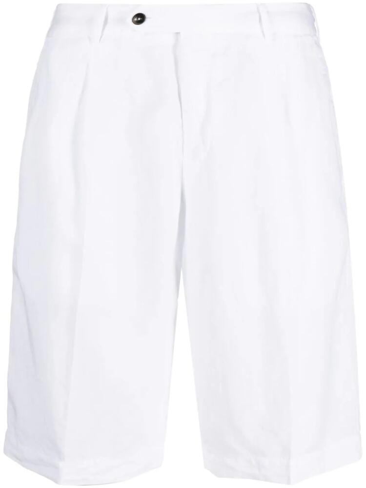 PT Torino pleat-detail lyocell blend shorts - White Cover