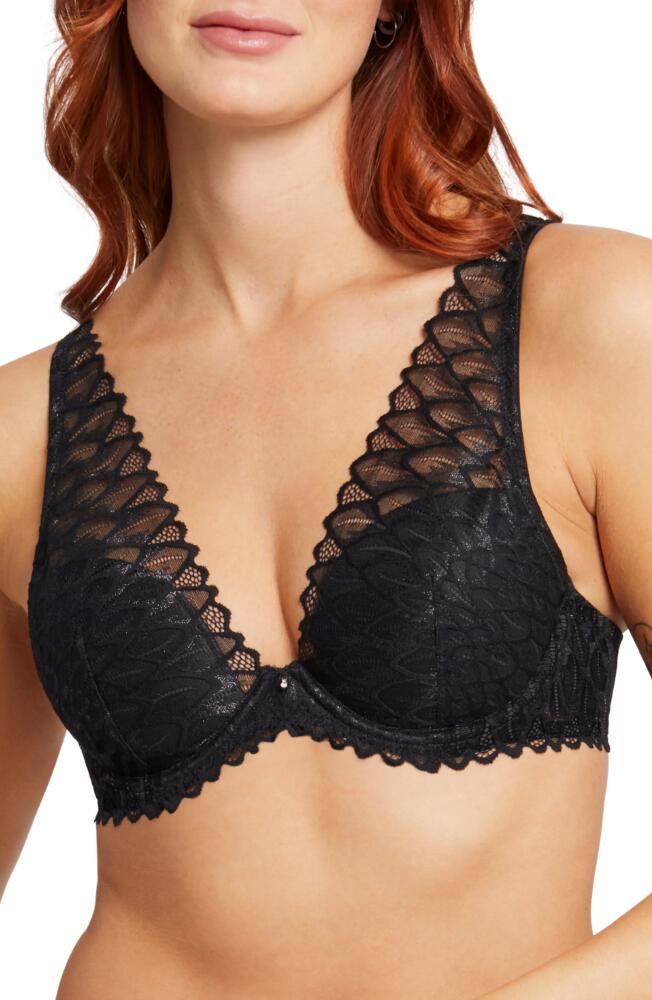 Montelle Intimates Lacey Mystique Lace Underwire Bra in Black Cover