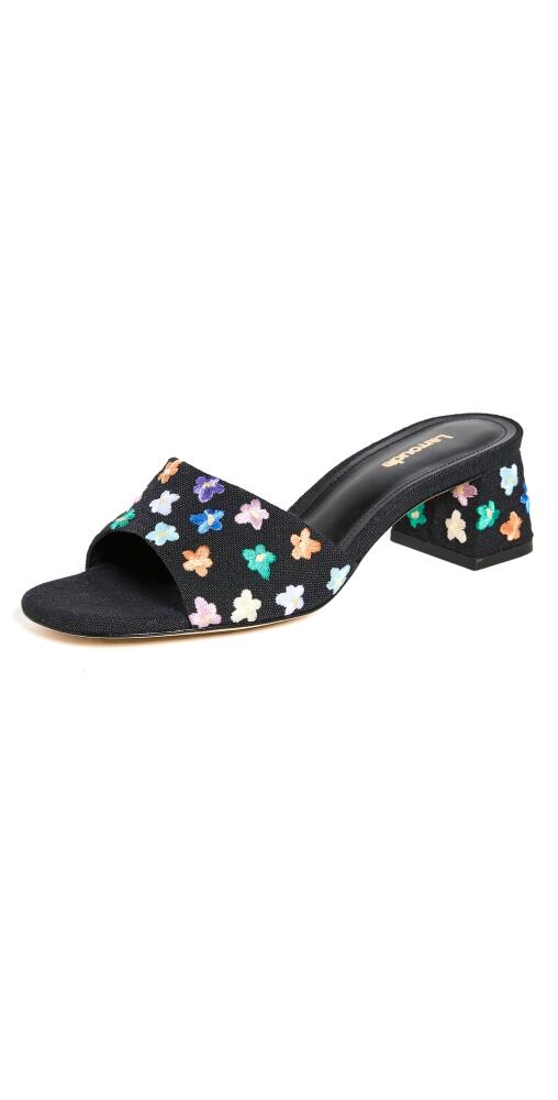 Larroude Brigitte Slides Linen Black/Multi Cover