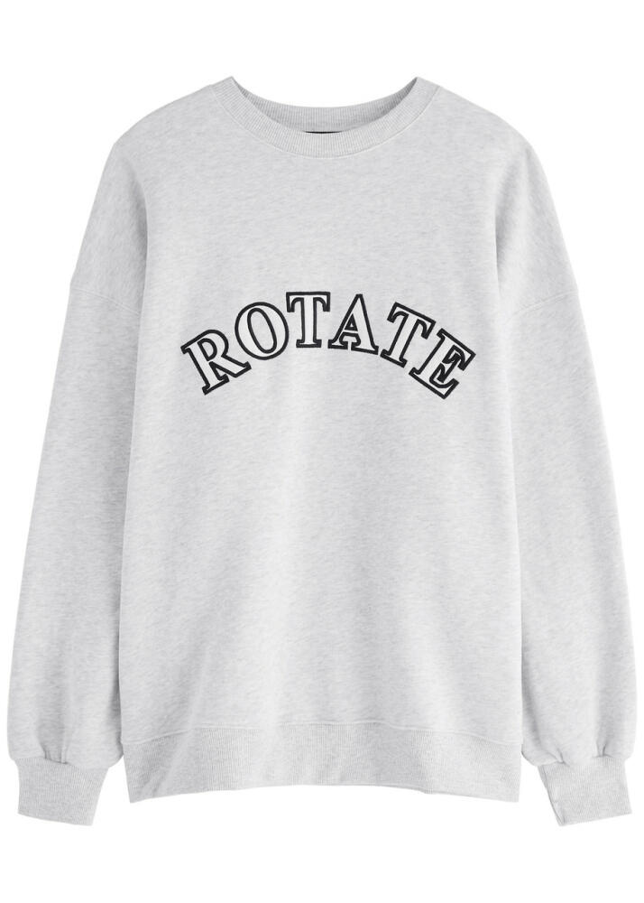 Rotate Sunday Logo-embroidered Cotton Sweatshirt - Light Grey Cover