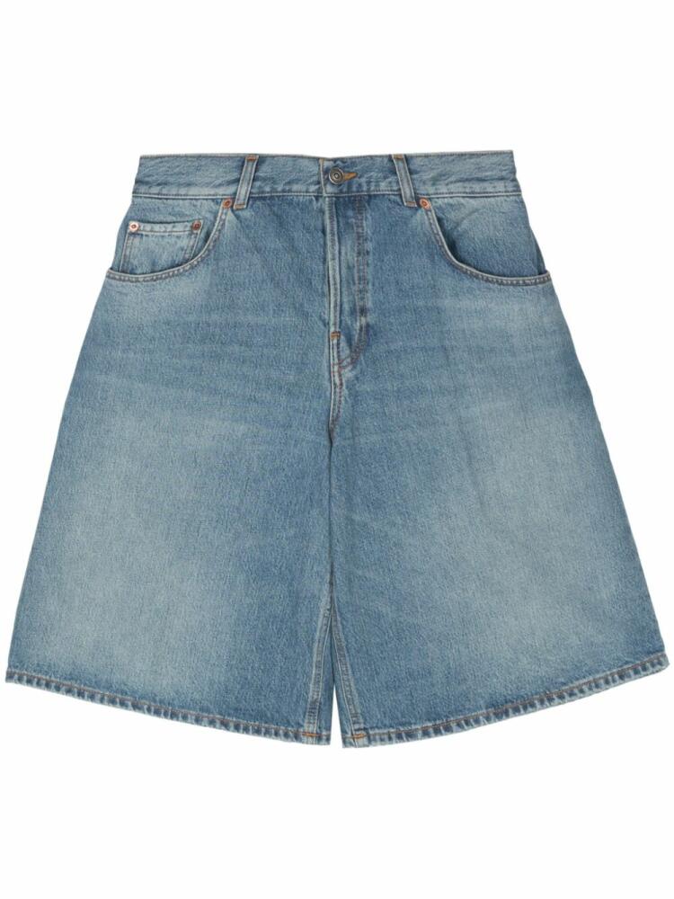 Haikure flared denim shorts - Blue Cover