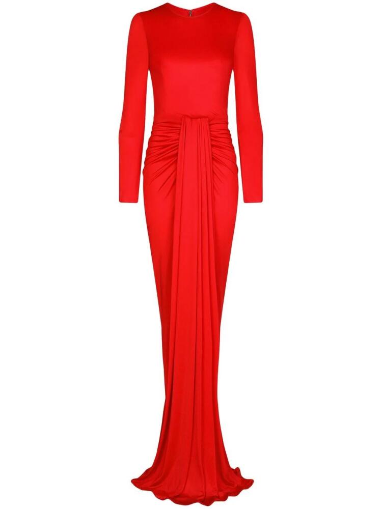 Dolce & Gabbana draped-detail organzine evening gown - Red Cover