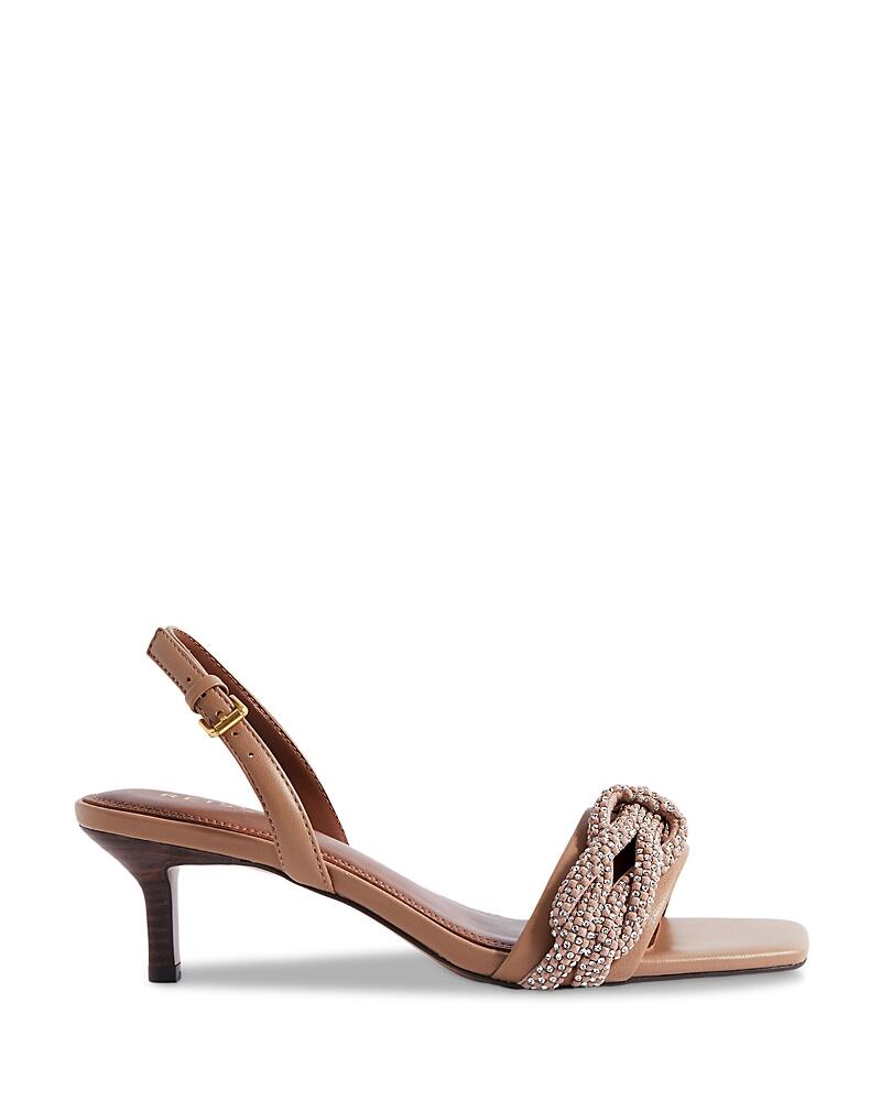 Reiss Women's Alicia Sparkle Woven Kitten Heel Sandals Cover