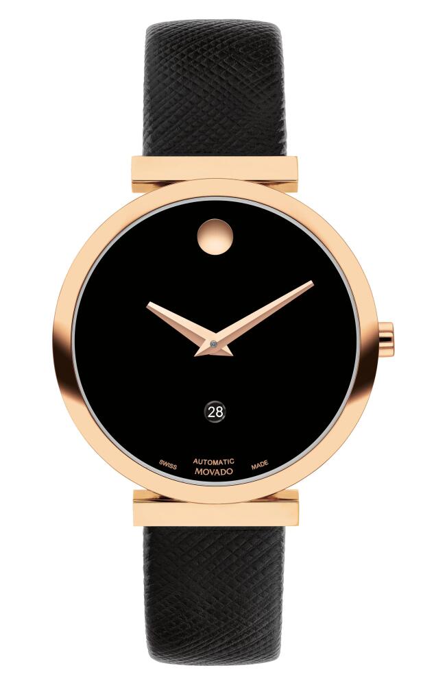 Movado Museum Classic Leather Strap Watch, 32mm in Black/black Cover