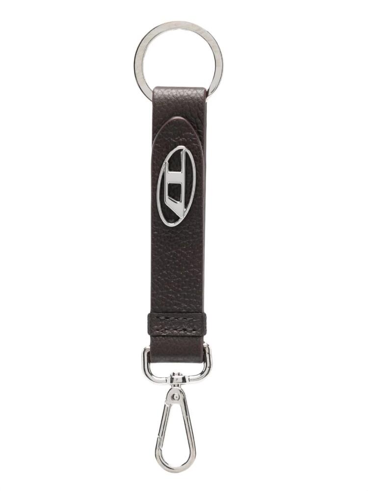 Diesel Hissu Evo logo-plaque keyring - Brown Cover