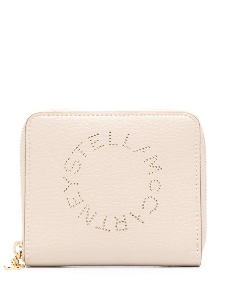 Stella McCartney punched-logo zip-up wallet - Neutrals Cover