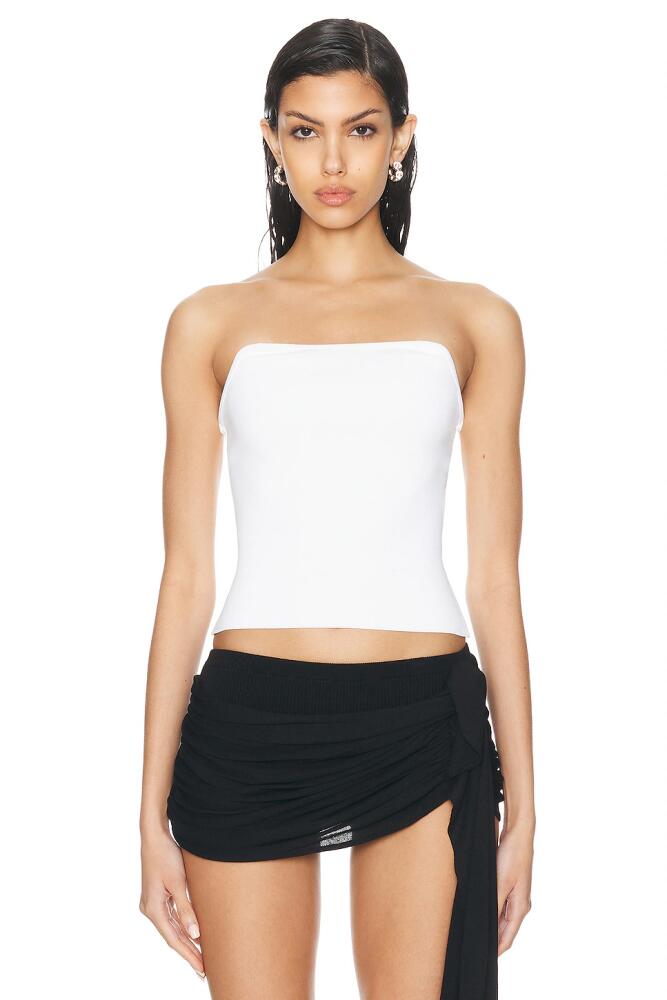 Christopher Esber Ore Ridge Knit Bustier in White Cover