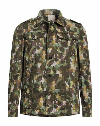 Messagerie Man Shirt Military green Cotton, Elastane Cover