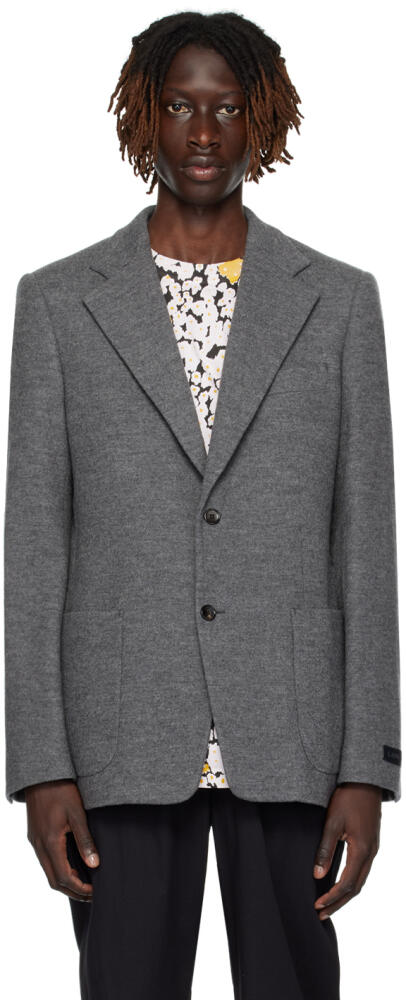 Lanvin Gray Two-Button Blazer Cover