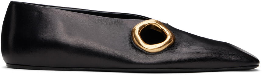 Jil Sander Black Cutout Ballerina Flats Cover