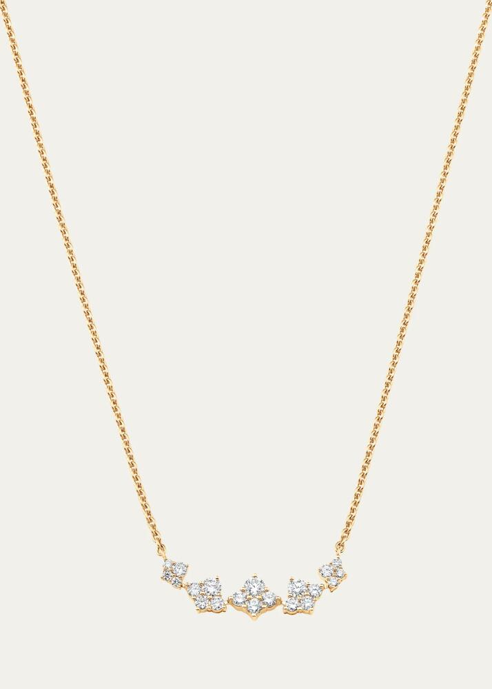 Sara Weinstock 18K Yellow Gold Dujour Graduated Diamond Cluster Station Necklace Cover