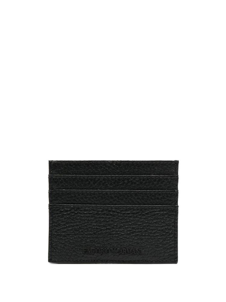 Emporio Armani logo-debossed leather cardholder - Black Cover