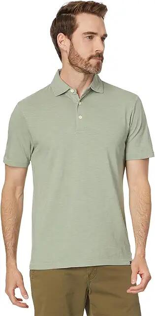 Faherty Sunwashed Tshirt Polo (Faded Sage) Men's Short Sleeve Knit Cover