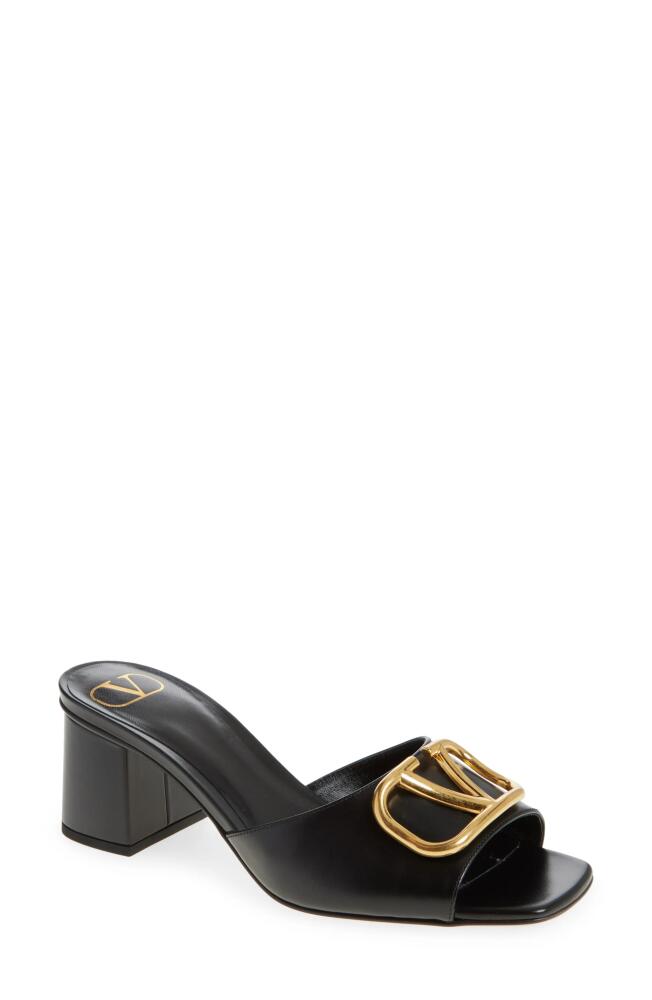 Valentino Garavani VLOGO Signature Slide Sandal in Nero Cover