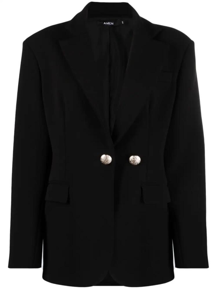 Amen notched-lapels single-breasted blazer - Black Cover