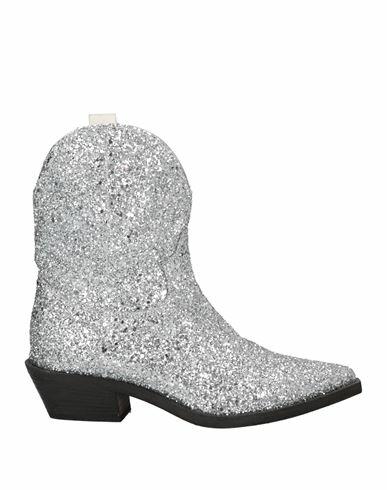 Unlace Woman Ankle boots Silver Textile fibers Cover