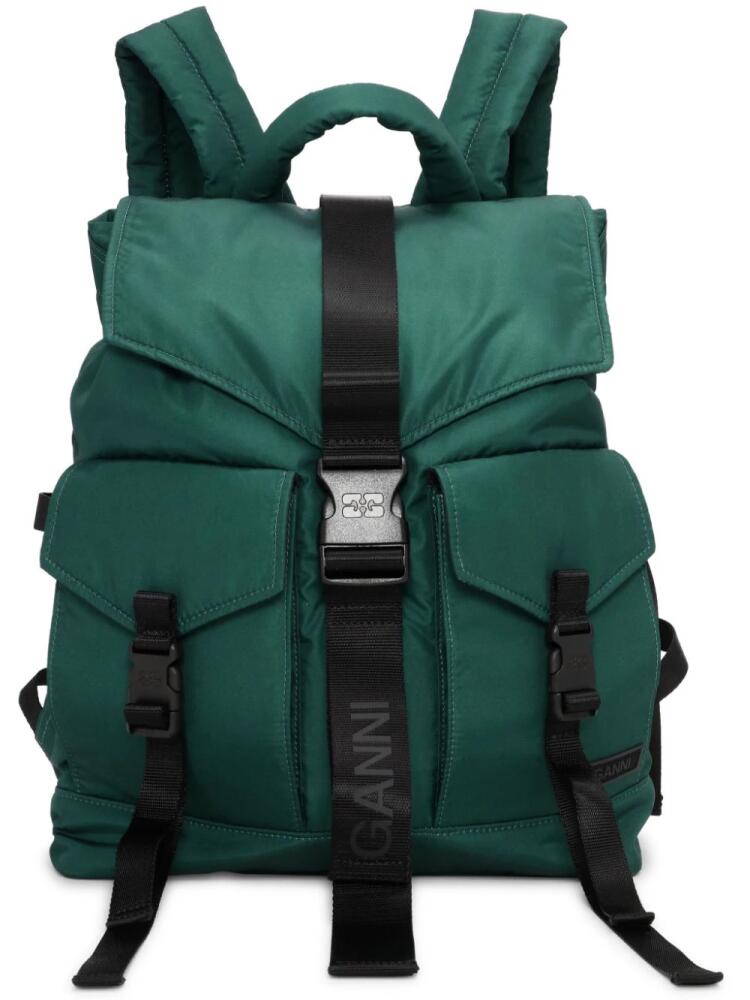 GANNI Tech cargo backpack - Green Cover