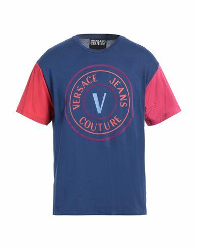 Versace Jeans Couture Man T-shirt Blue Cotton Cover