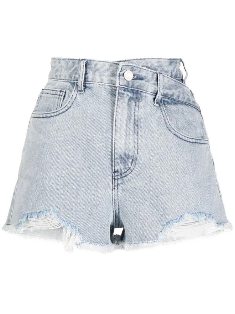 b+ab distressed-effect high-rise denim shorts - Blue Cover