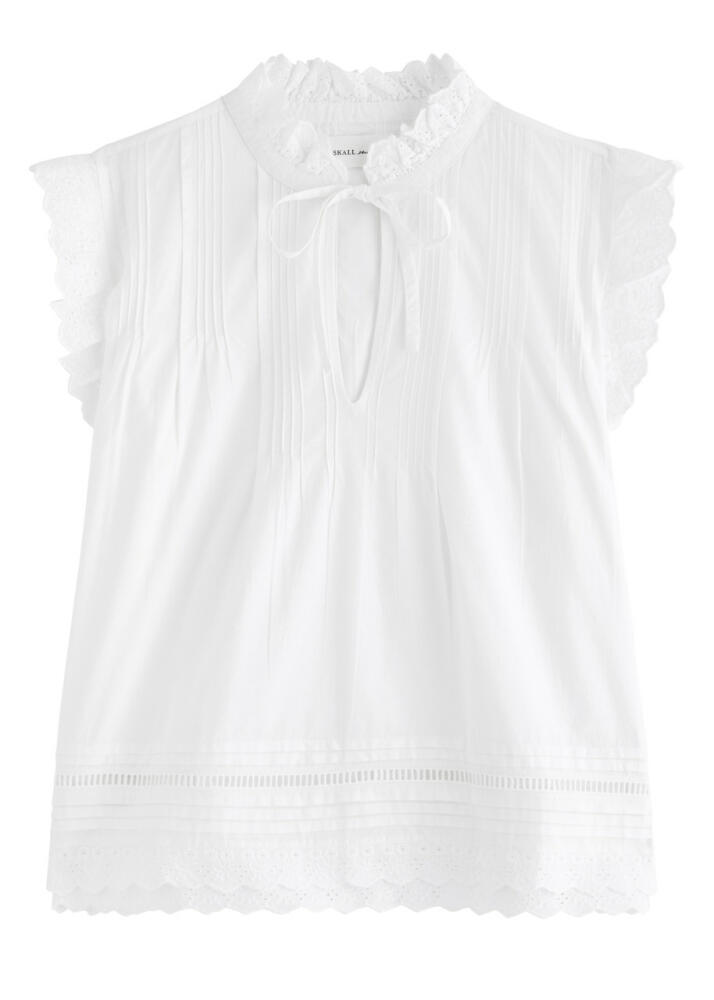 Skall Studio Viola Broderie Anglaise Cotton Blouse - White Cover