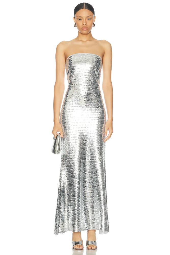 Simon Miller Sculpty Strapless Sequin Dress in Metallic Silver Cover