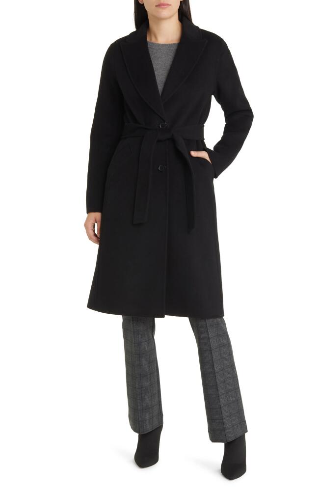 MICHAEL Michael Kors Belted Wool Blend Coat in Black Cover