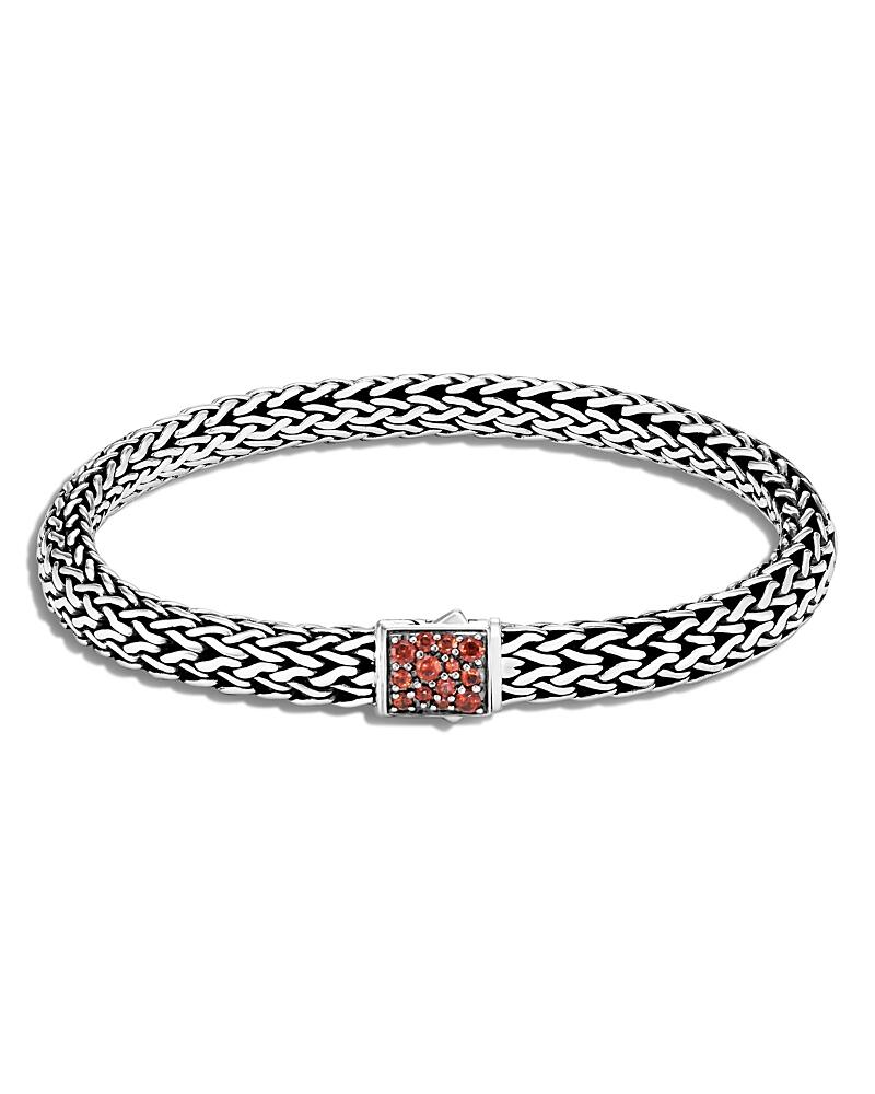 John Hardy Sterling Silver Classic Chain Black Sapphire & Garnet Reversible Bracelet Cover