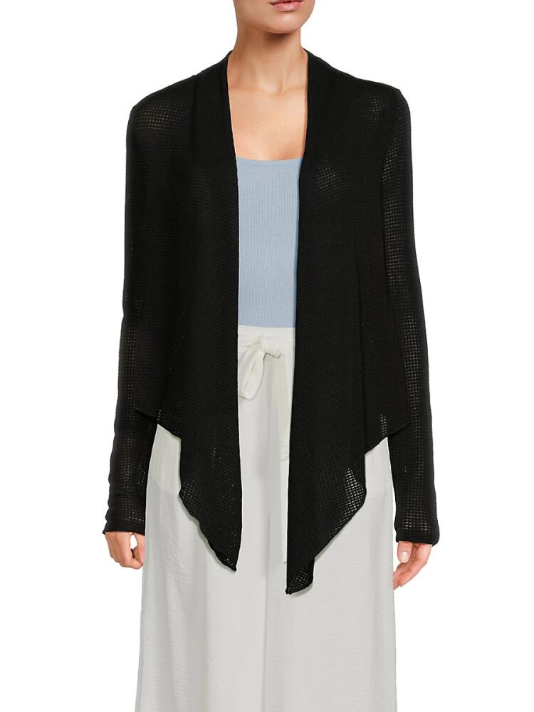 Bobeau Women's Asymmetric Open Front Cardigan - Black Cover