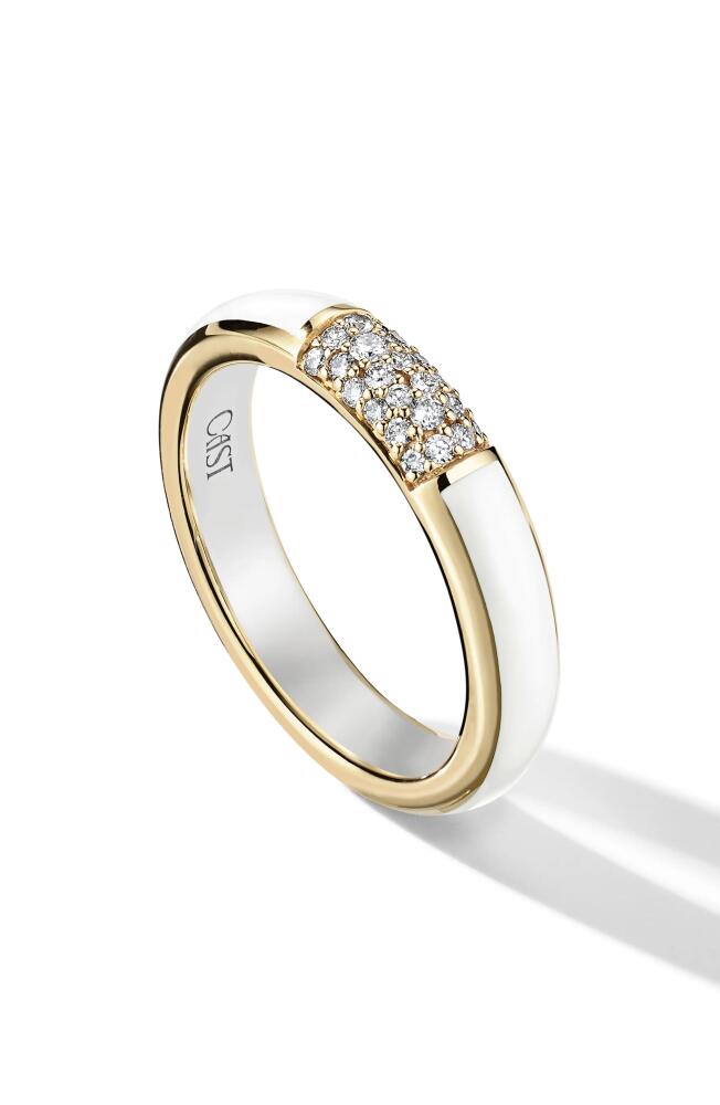 Cast Iced Halo Stacking Ring in White/Gold Cover