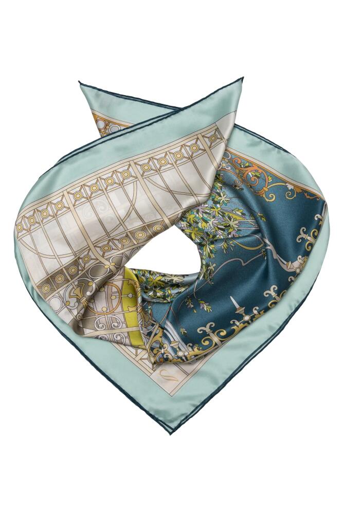 Elizabetta Garden of Dreams - Hand Rolled Silk Foulard for Women in Aqua Cover