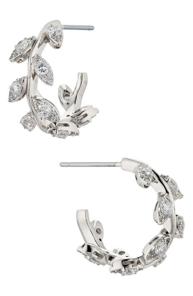 Nadri Whimsy Cubic Zirconia Vine Hoop Earrings in Rhodium Cover