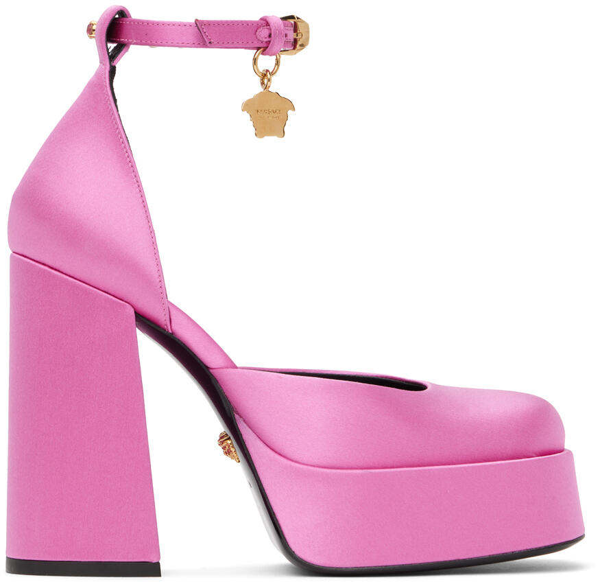 Versace Pink Medusa Aevitas Platform Heels Cover