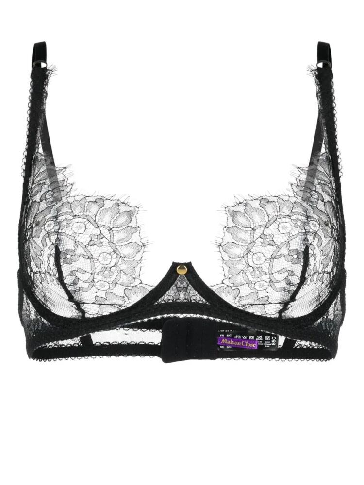 Maison Close Inspiration Divine floral-lace bra - Black Cover