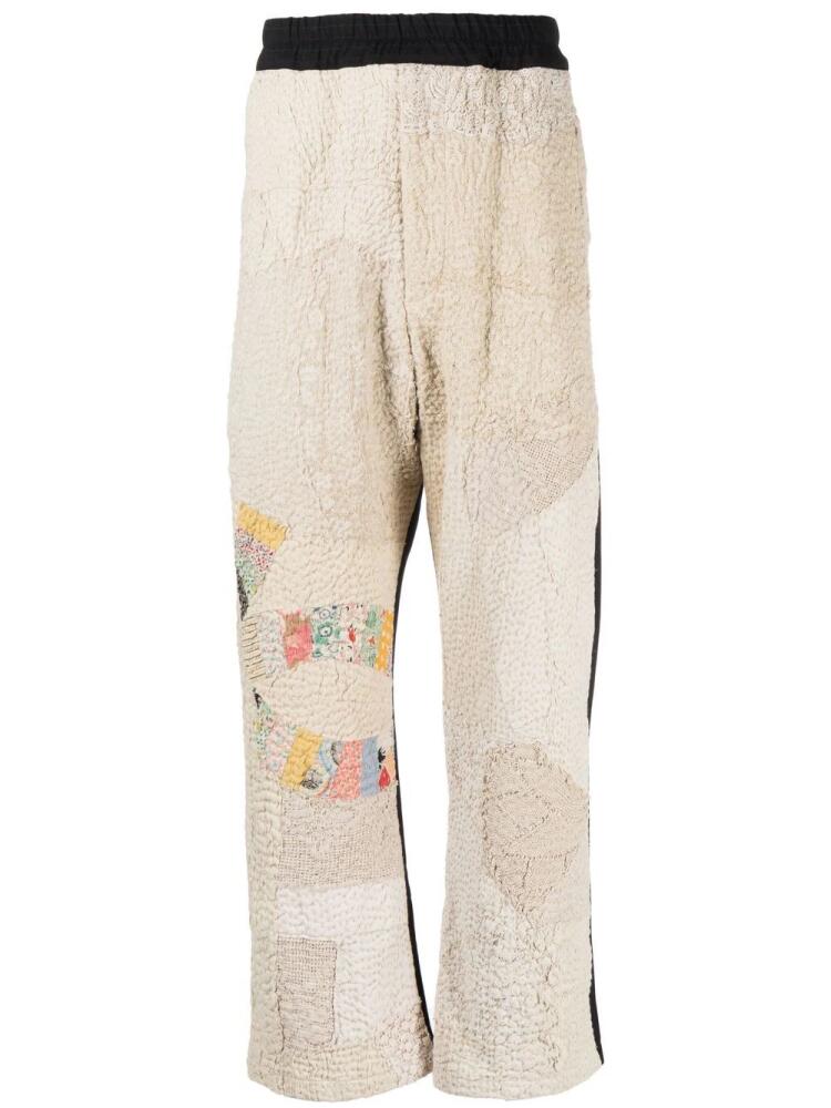 By Walid patchwork design trousers - Neutrals Cover