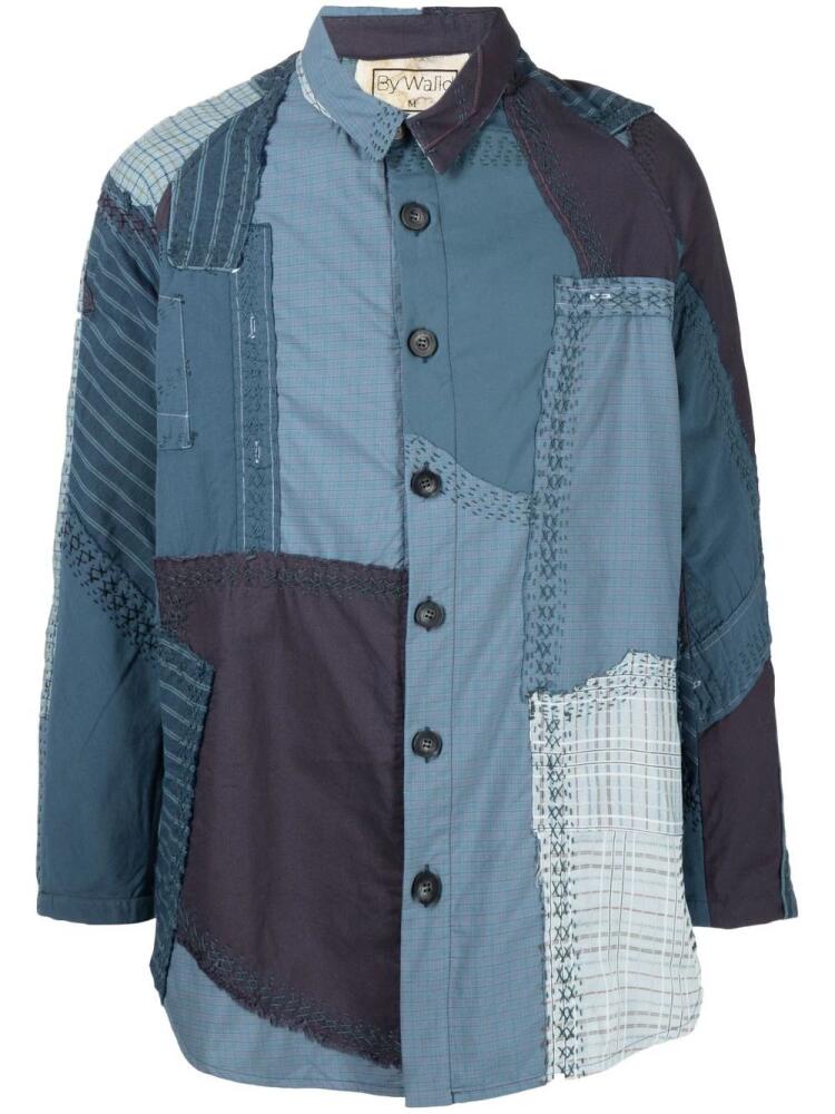 By Walid Miles panelled shirt jacket - Blue Cover