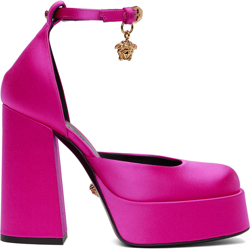 Versace Pink Medusa Aevitas Platform Heels Cover