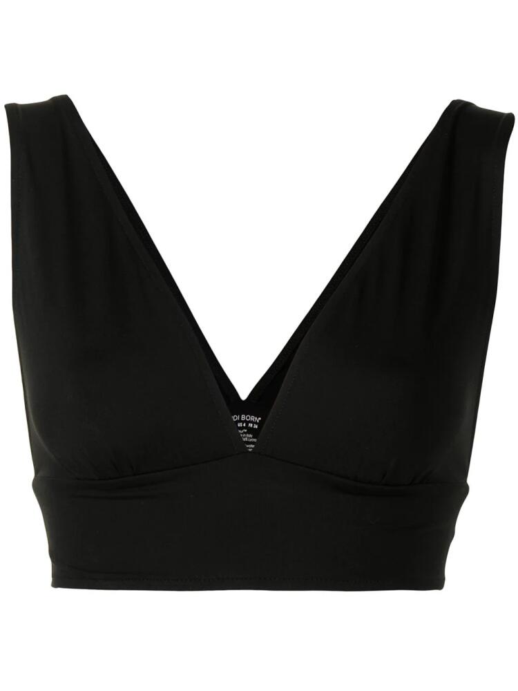 BONDI BORN Vicki V-neck bikini top - Black Cover