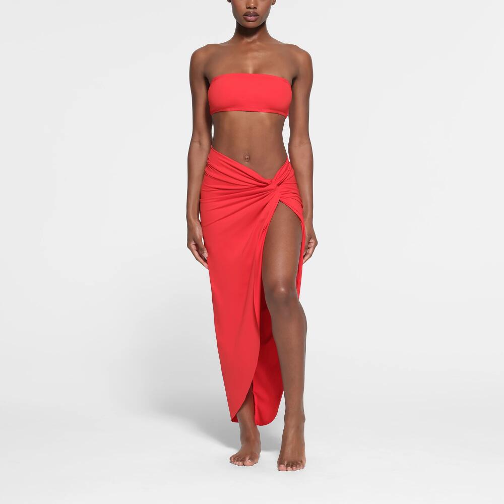 SKIMS Bandeau Bikini Top | Red | 2XS | Signature Swim Cover