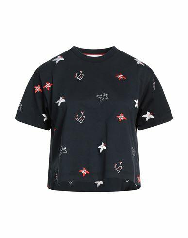 Thom Browne Woman T-shirt Midnight blue Cotton, Elastane Cover