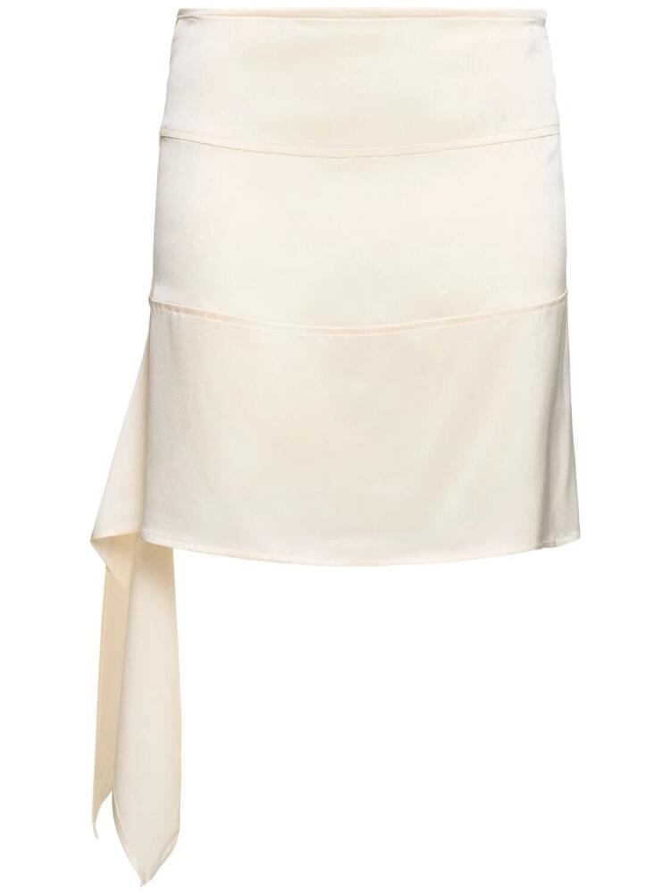 FERRAGAMO Stretch Silk Satin Mini Skirt Cover