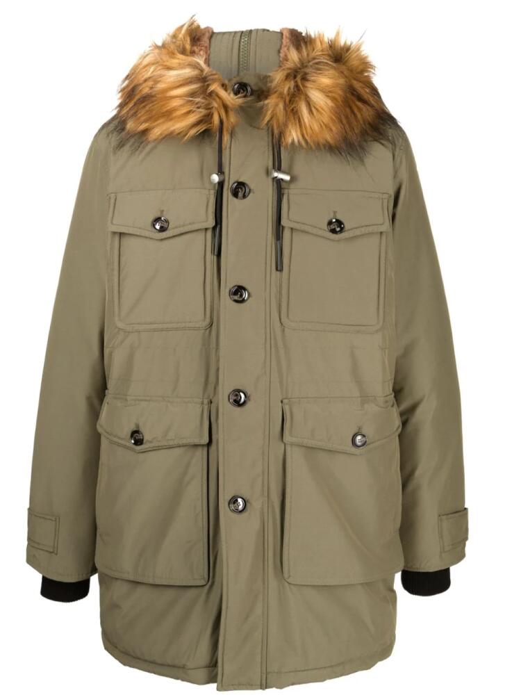 Diesel W-Jorgy faux fur-trimmed parka - Green Cover