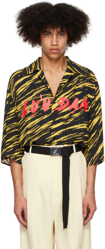 LU'U DAN Black & Yellow Psychedelic Tiger Shirt Cover