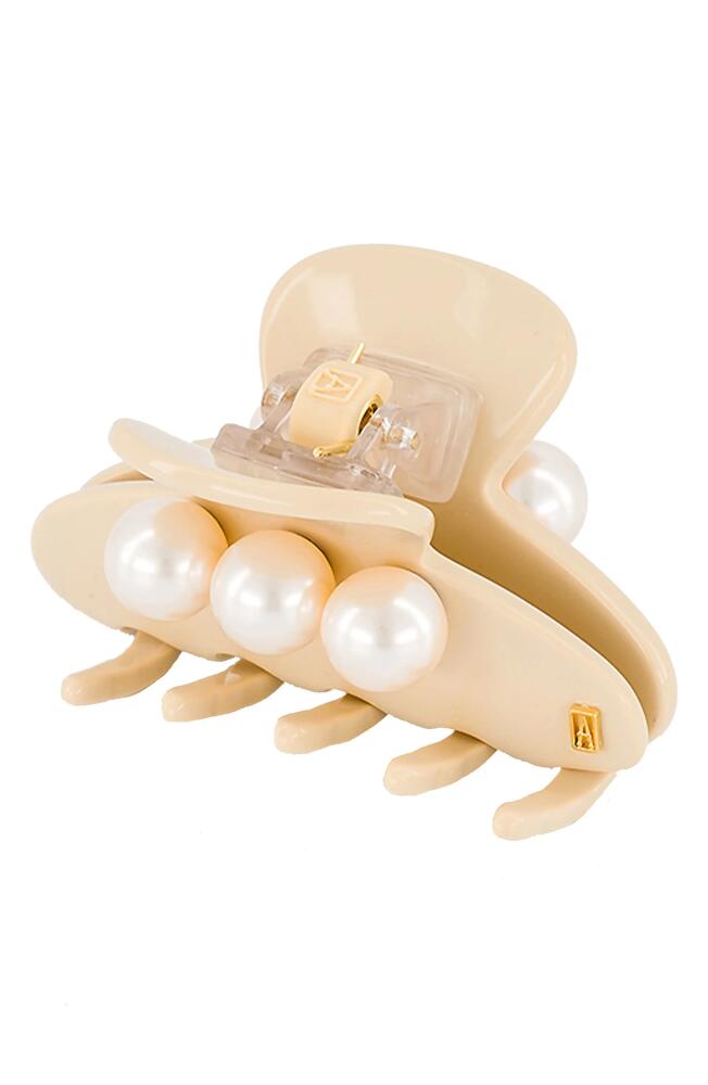 Alexandre de Paris Imitation Pearl Hair Clip in Beige Cover